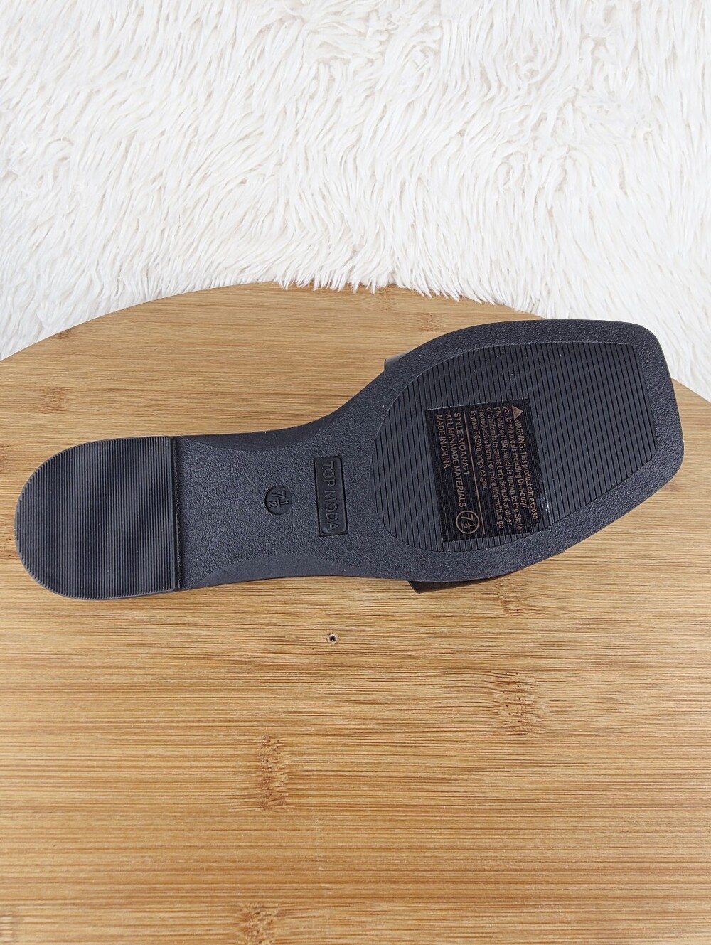 WOMEN'S SLIP IN BLACK SANDALS (MOANA-1 BLACK) - Picture 8 of 8
